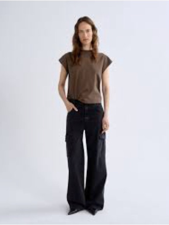 Agolde Denim - Agolde Black Wide-Leg Cargo Jeans